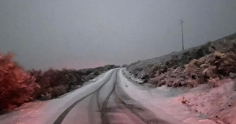  Neve cai na região de Viseu, aviso amarelo continua esta terça-feira