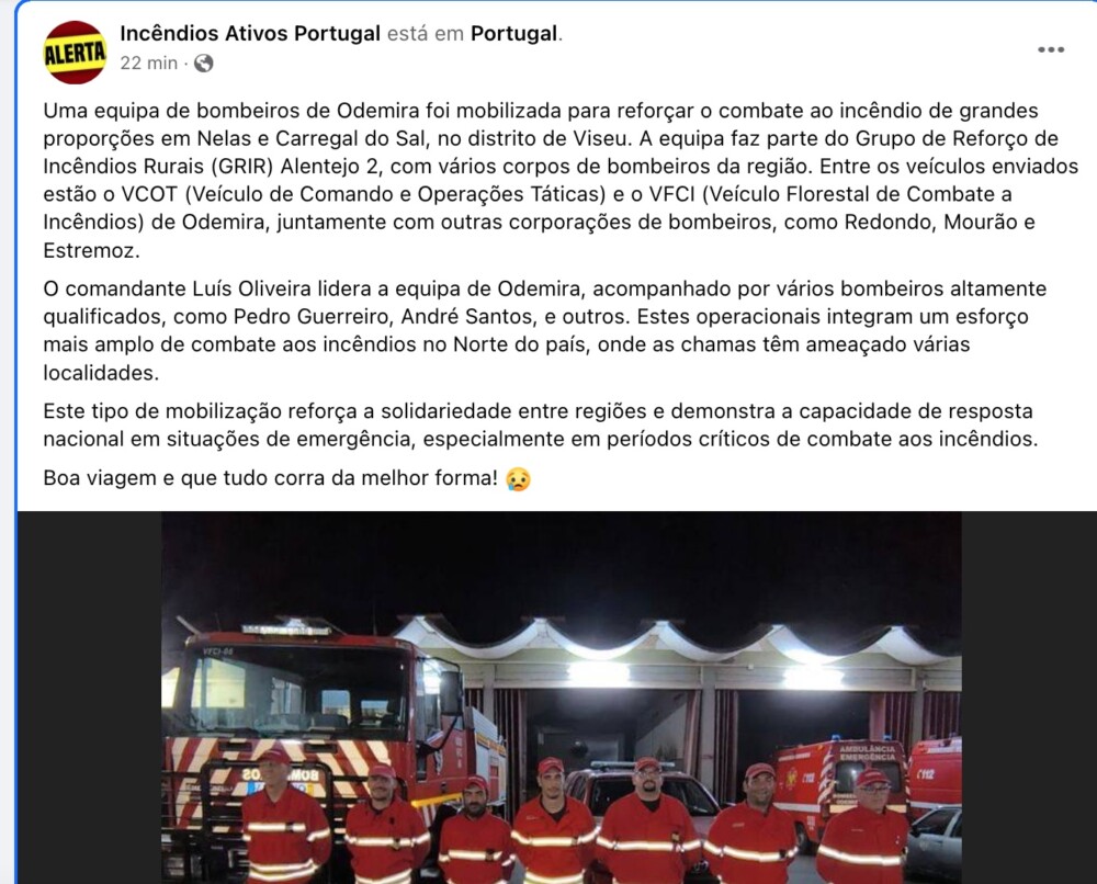  Incêndios: noite de aflição em Nelas, Carregal do Sal, Mangualde, Penalva, Vila Nova de Paiva e Castro Daire