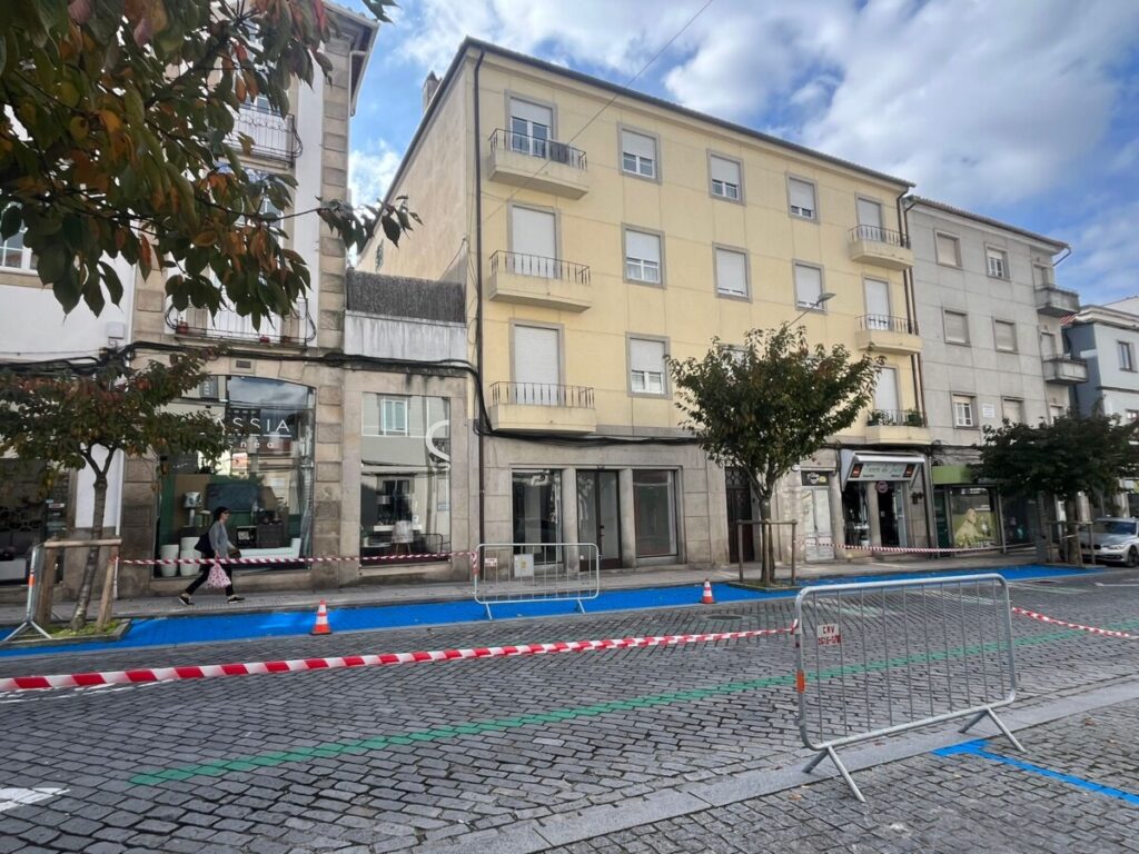  Erro de empresa pinta de azul espaços de estacionamento na Avenida Alberto Sampaio, em Viseu