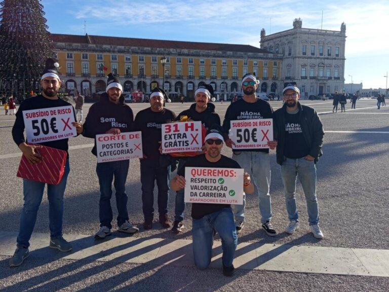 Bombeiros Sapadores de Viseu manifestação Natal Lisboa