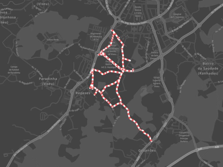 mapa corte estrada grande prémio atletismo Viseu